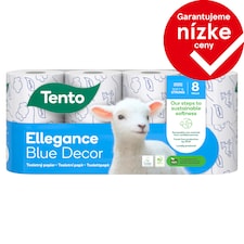 Tento Ellegance Blue Decor toaletný papier 3 vrstvy 8 kotúčov