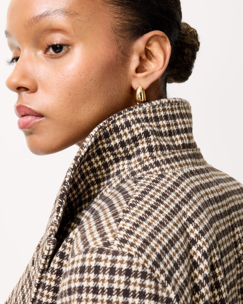 image 1 of F&F Brushed Checked Blazer in Multi Brown