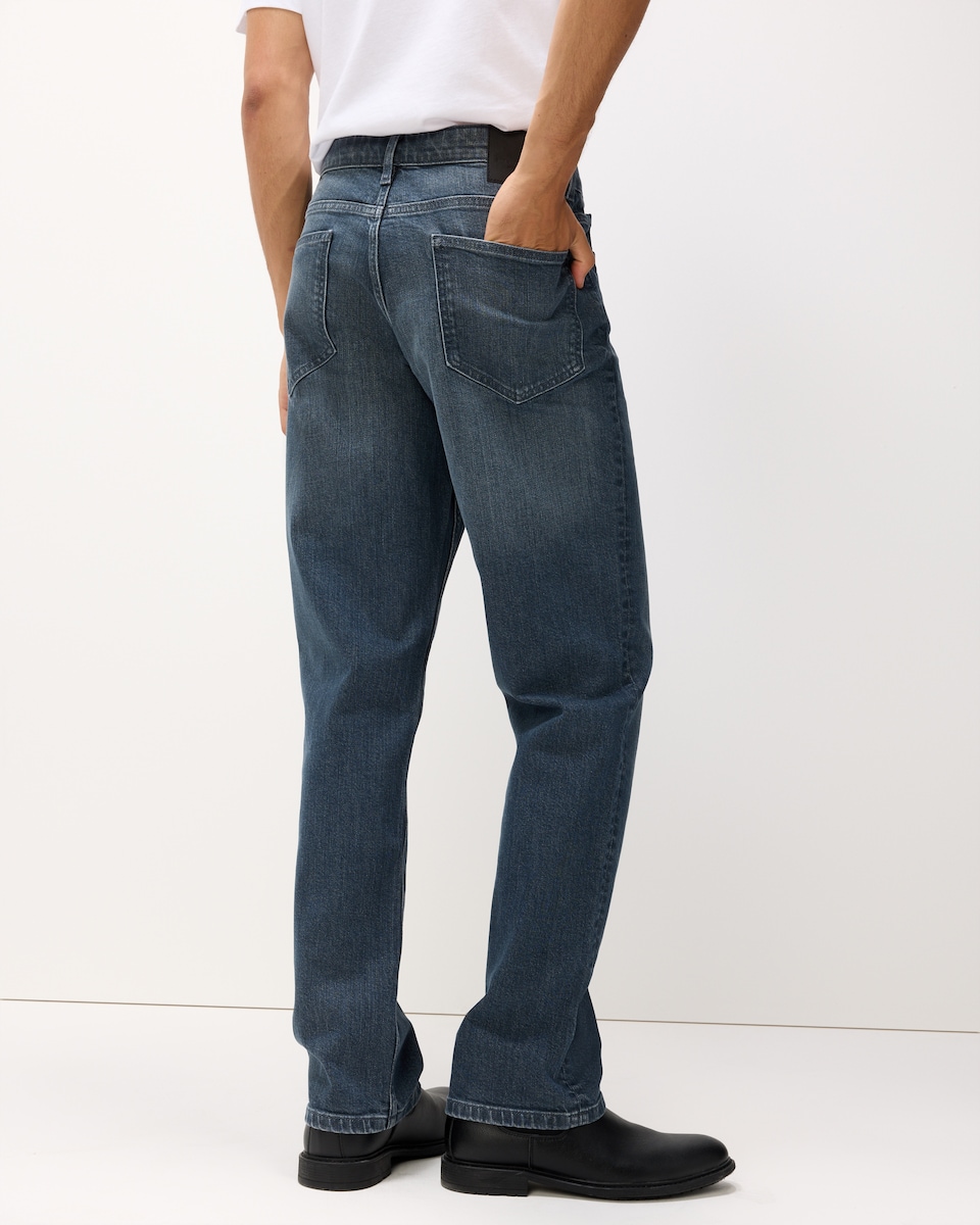 image 1 of F&F Cotton Rich Straight Leg Jeans in Blue