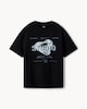 image 1 of F&F Boys Pure Cotton Slogan T-Shirt in Black