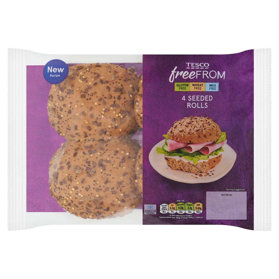 Tesco Free From Seeded Rolls 4 Pack