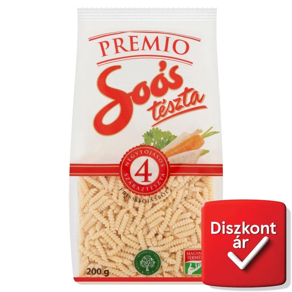 Soós Premio csiga négytojásos száraztészta 200 g