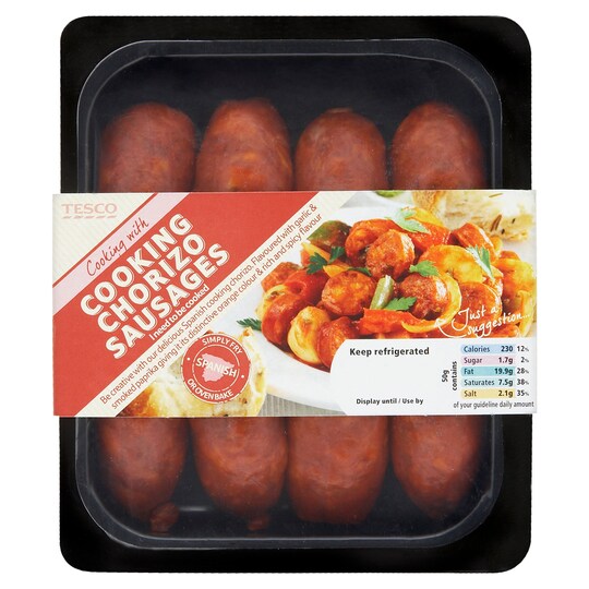 Tesco Cooking Chorizo Sausages 200G Tesco Groceries