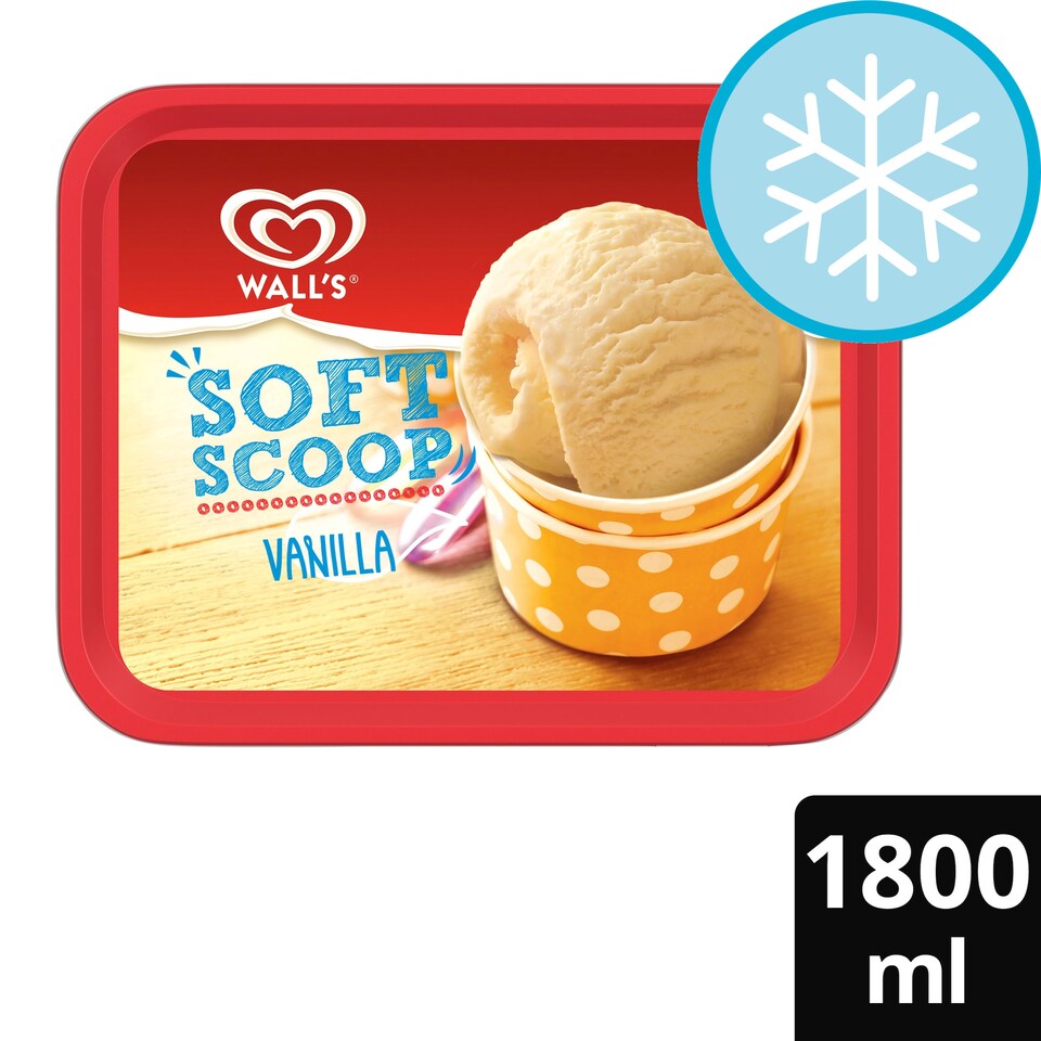 image 1 of Wall's Soft Scoop Vanilla Ice Cream Tub 1800ml