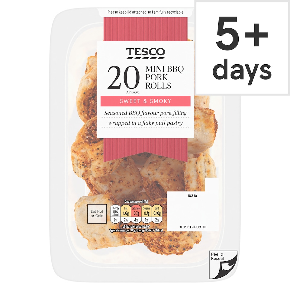 Tesco 20 Mini BBQ Pork Rolls 220G