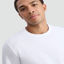 F&F Pure Cotton Regular Fit Crew Neck Long Sleeved Top in White