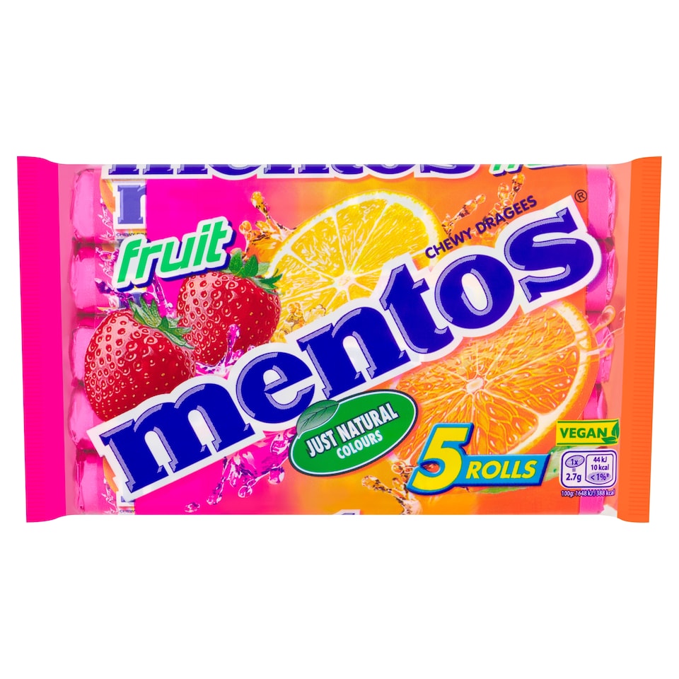 image 1 of Mentos Fruit Che Wy Sweets 5 X 38 G