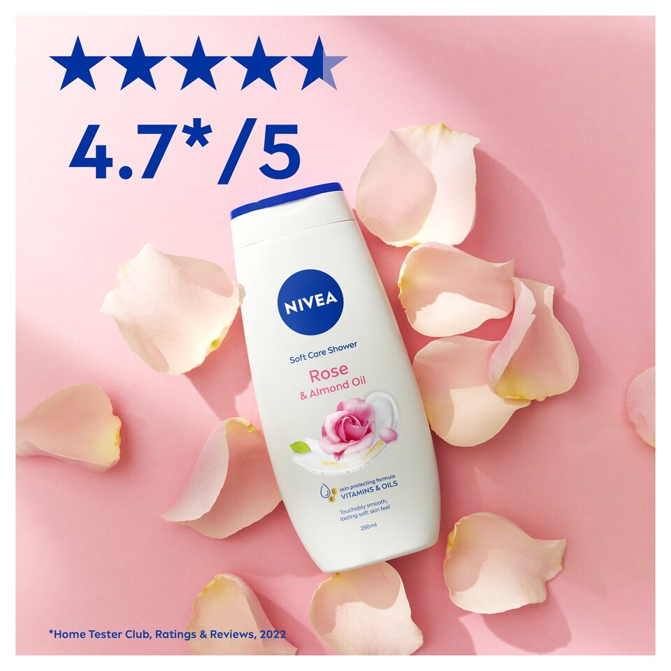 image 1 of Nivea Care Shower Rose And Almond Oil 250Ml