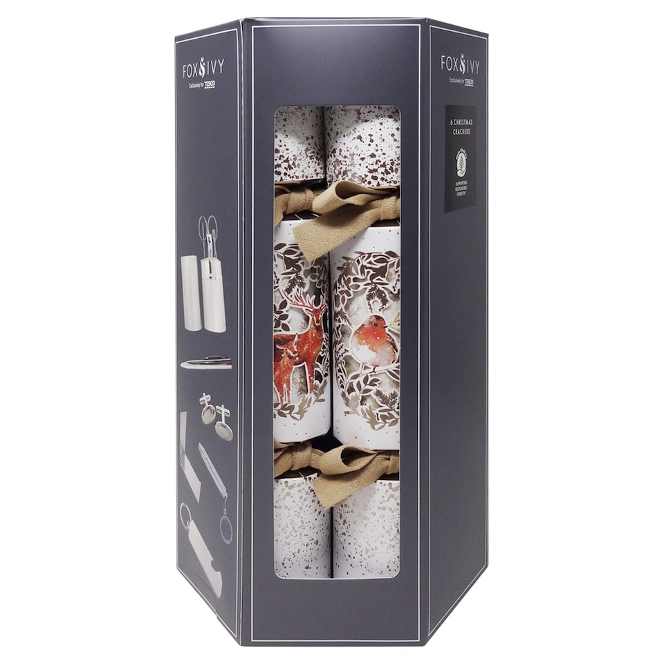 image 1 of Tesco Fox & Ivy 6 Luxury Christmas Crackers