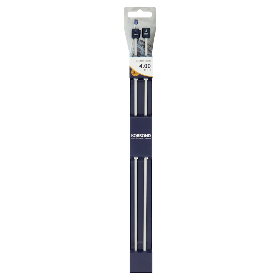 Knitting Needles 4.00Mmx35cm Aluminium