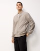 image 2 of F&F Zip Up Bomber Jacket in Stone