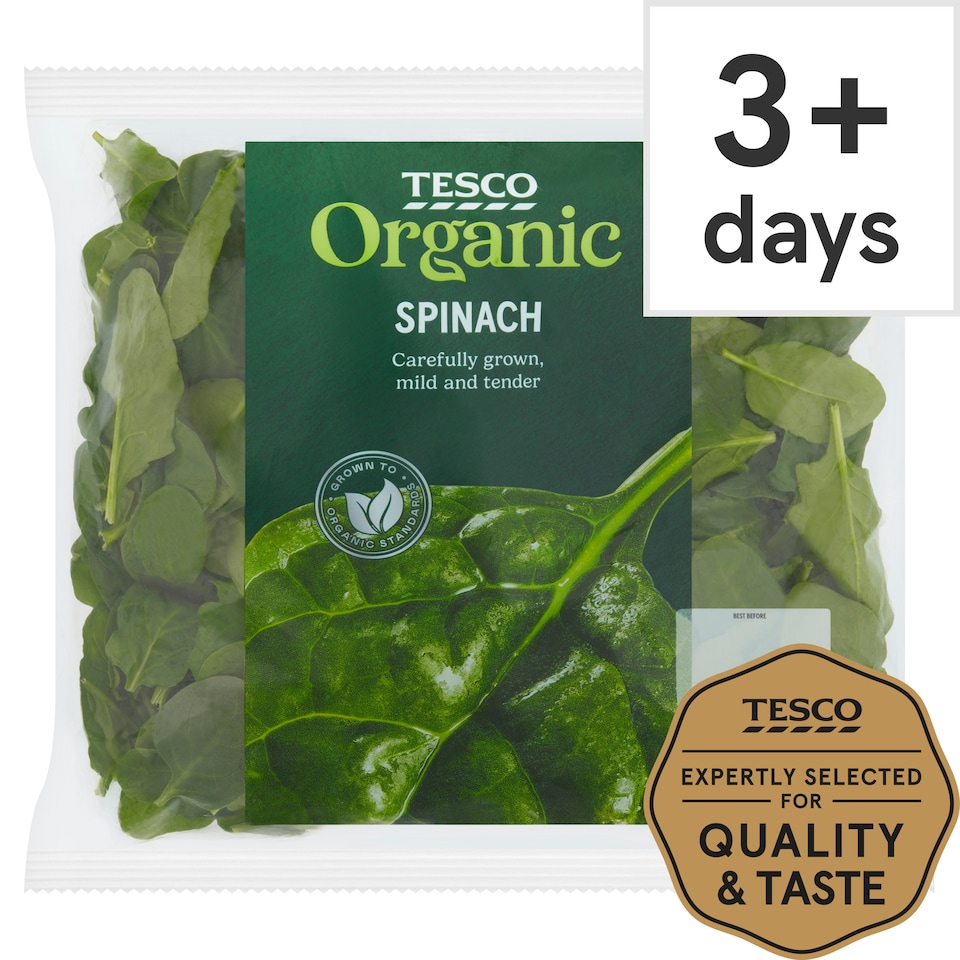 Tesco Organic Spinach 200G