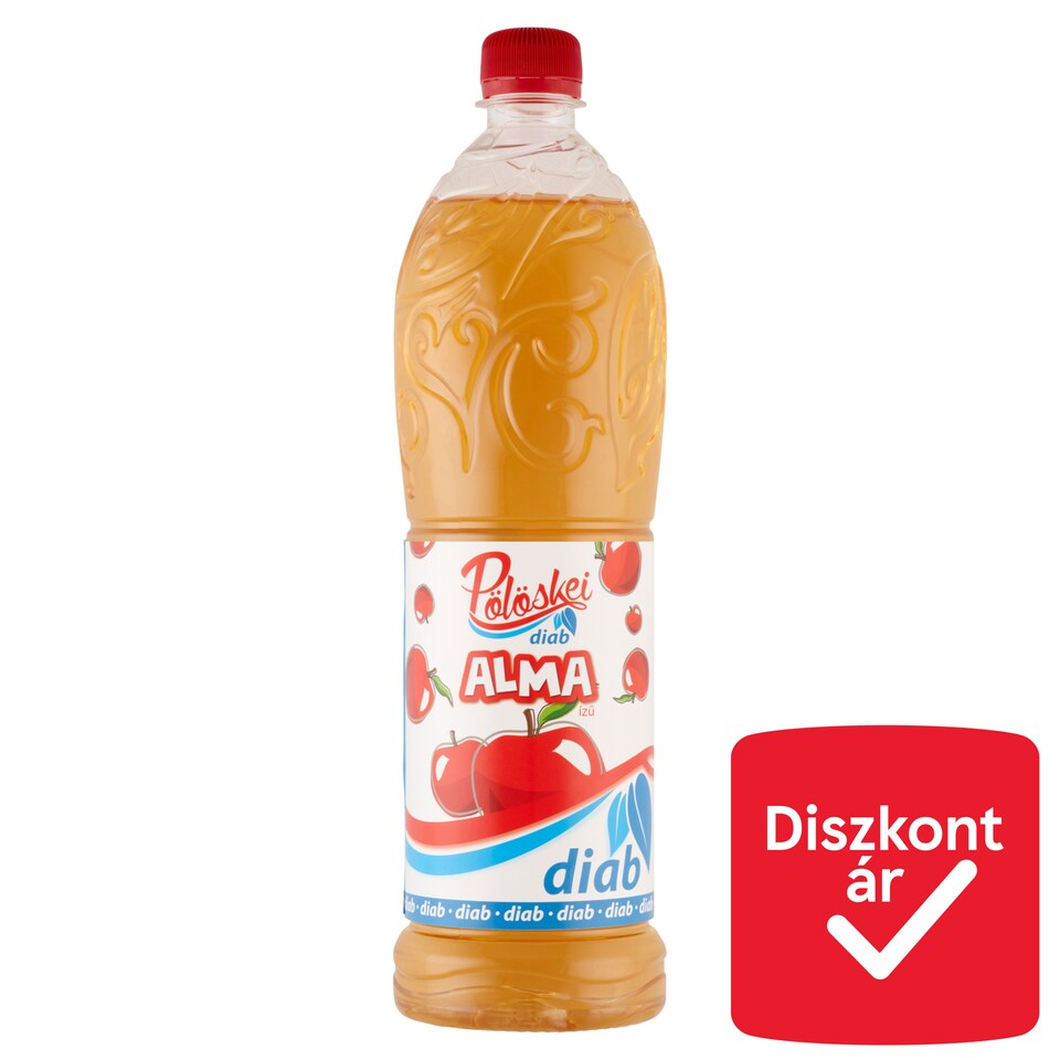 Pölöskei Diab alma ízű szörp édesítőszerekkel 1 l