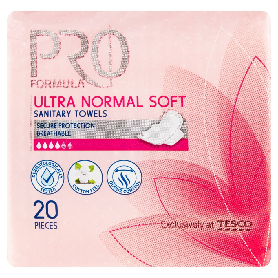 Tesco Pro Formula Wings Ultra Normal Soft Sanitary Towels 20 pcs