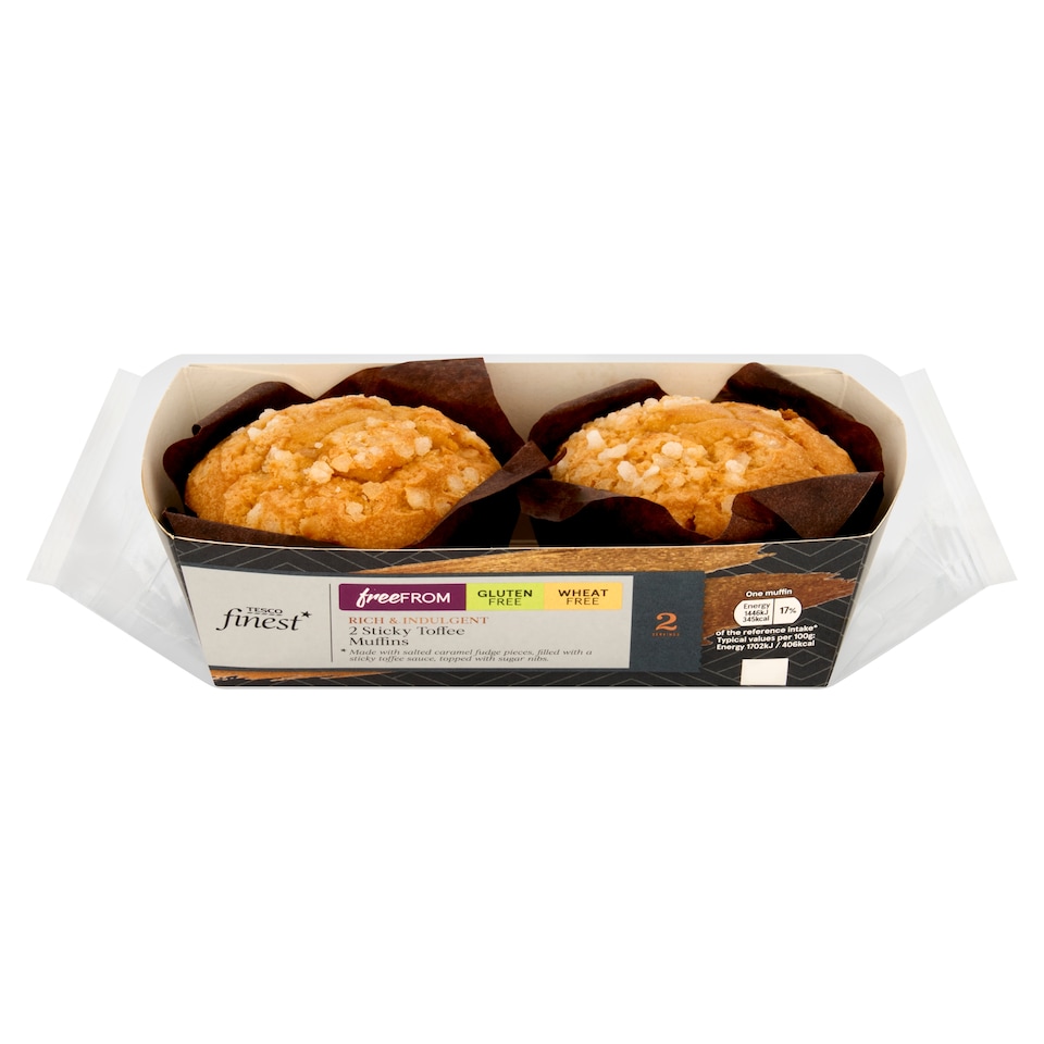 Tesco Finest Free From Sticky Toffee Muffins 2 Pack