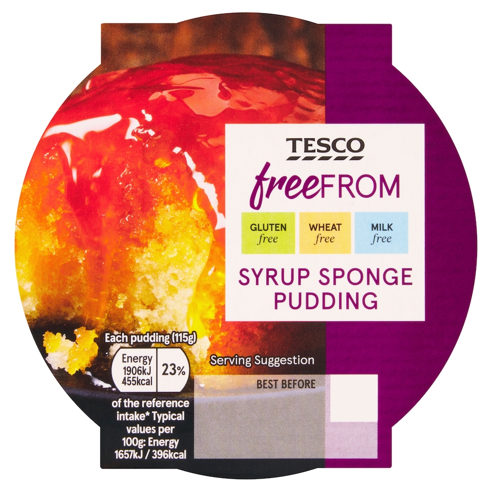 Tesco Free From Syrup Sponge 115G