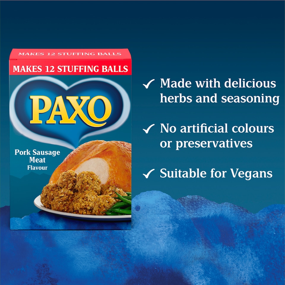 image 1 of Paxo Pork Sausages Meat Flavour Stuffing Mix 170G