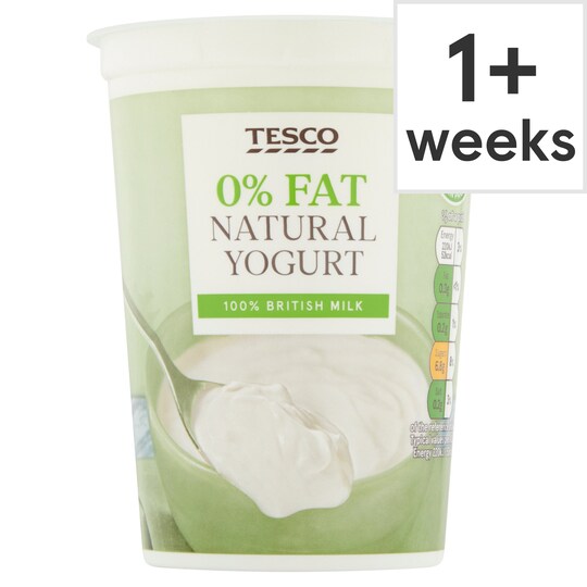 Tesco 0 Fat Natural Yogurt 500G Tesco Groceries