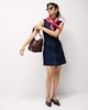 image 1 of F&F Cotton Rich Denim Mini Shift Dress in Navy