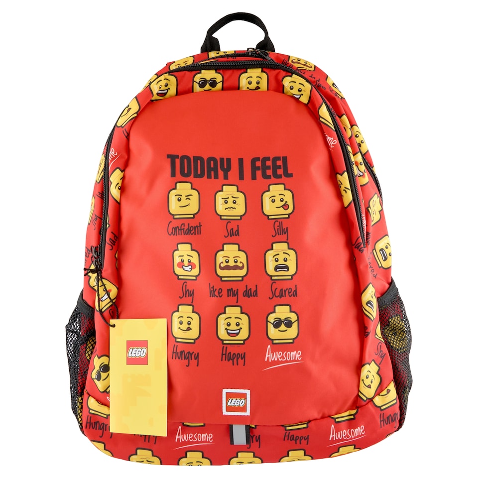 LEGO Today I Feel Minifigures Red School Backpack 