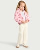 image 2 of F&F Girls Fleece Strawberry Print Jacket in Pink