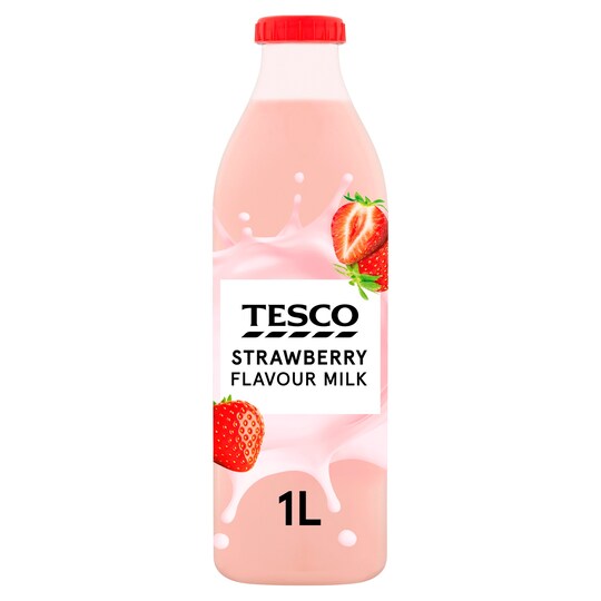 Tesco Strawberry Flavour Milk 1 Litre Tesco Groceries