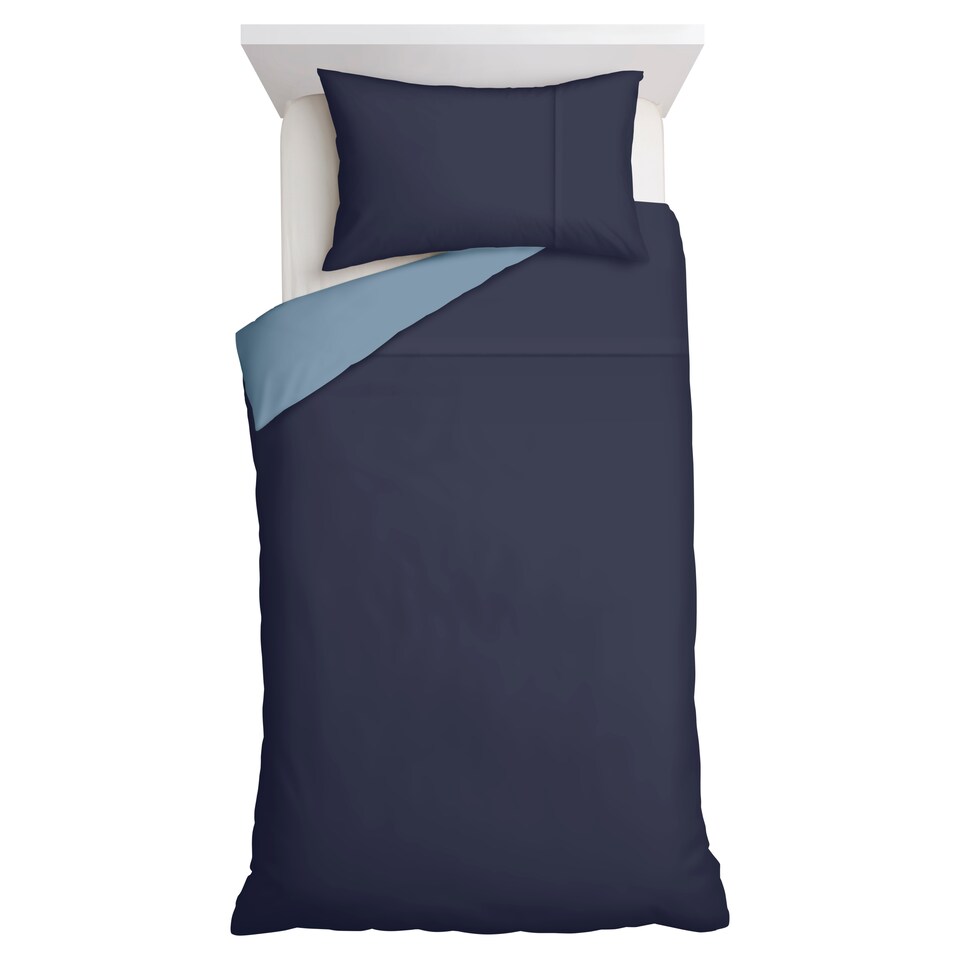 F&F Home Supersoft Blue Reversible Duvet Set Single