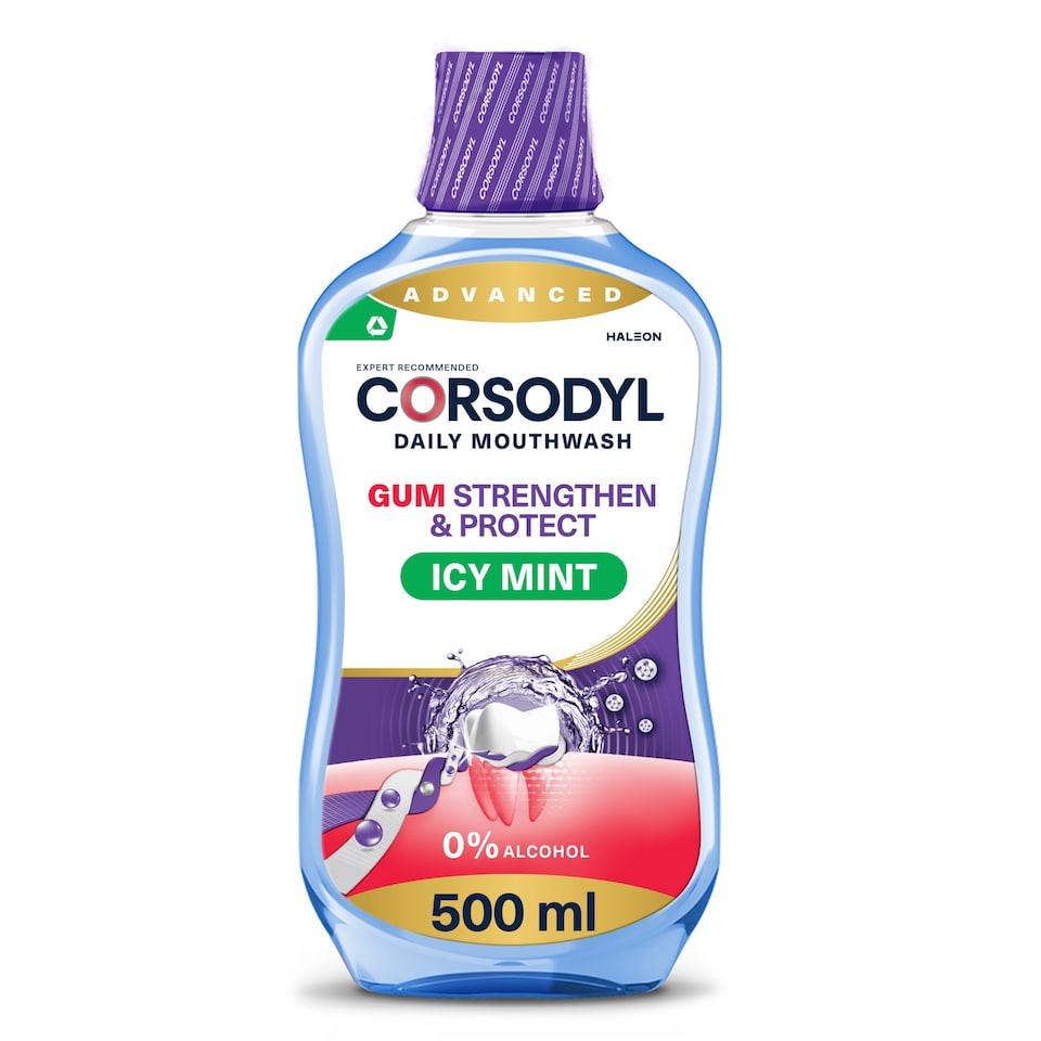 image 1 of Corsodyl Gum Strengthen & Protect Icy Mint Mouthwash 500ml
