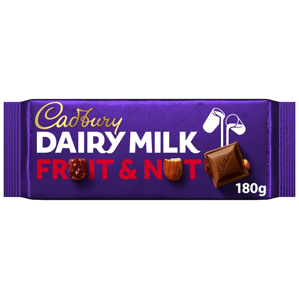 image 1 of Cadbury Dairy Milk Fruit and Nut Chocolate Bar 180g