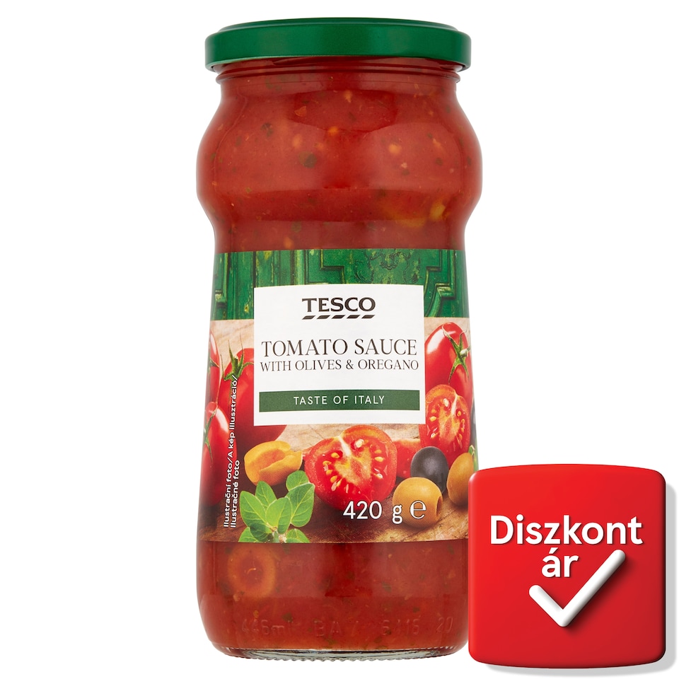 Tesco paradicsomszósz olívabogyóval és oregánóval 420 g