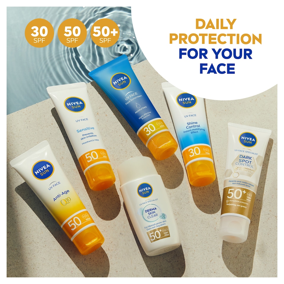 image 1 of NIVEA SUN UV Face Derma Skin Clear Sun Fluid SPF50+ 40ml​