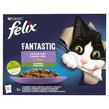 Felix Fantastic kapsičky pre mačky hovädzie, kura, losos, pstruh v želé 12 x 85 g