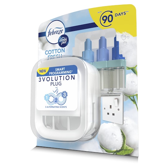 Ambi Pur 3Volution Starter Kit Cotton 20Ml Tesco Groceries