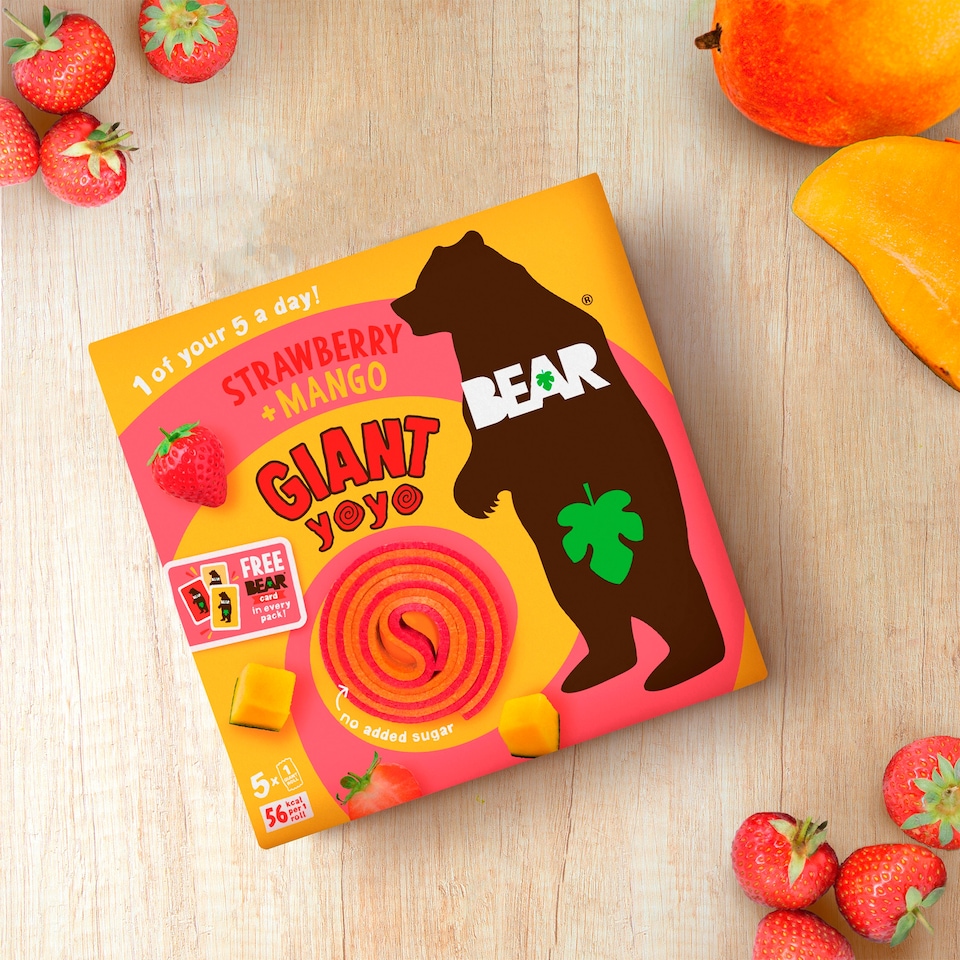 image 1 of Bear Giant Yoyo - Strawberry & Mango 5 x 20g