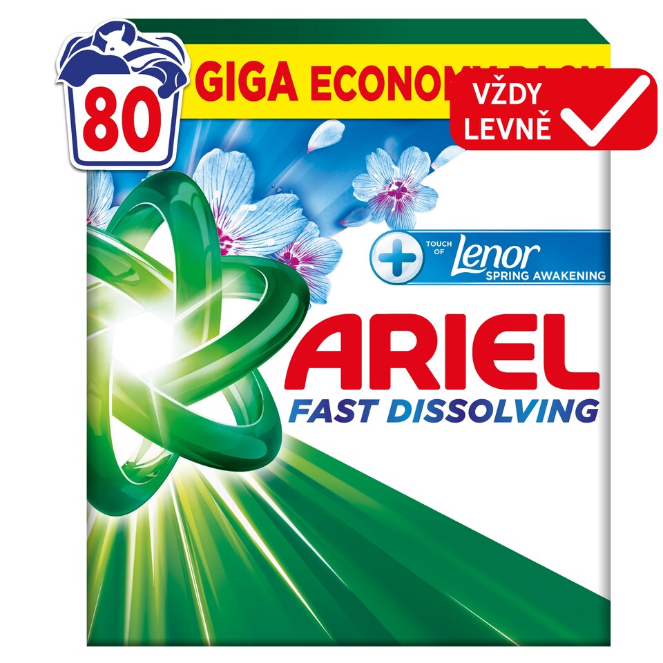 image 1 of Ariel Washing Powder Laundry Detergent +Touch of Lenor Spring Awakening, 4.4kg, 80 Washes