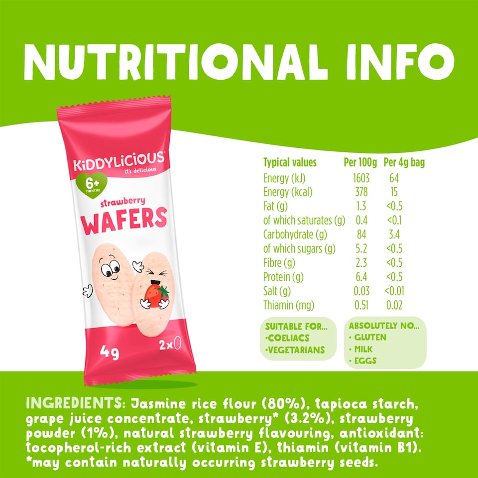 image 1 of Kiddylicious Strawberry Wafer 10 X4 G