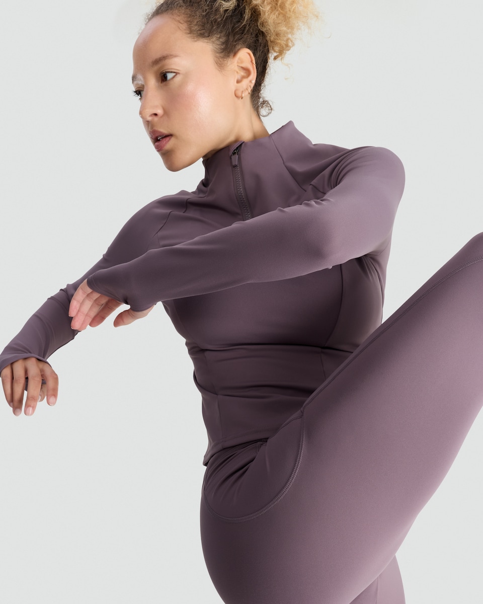 image 1 of F&F Active Half Zip Quick Dry Jacket in Purple