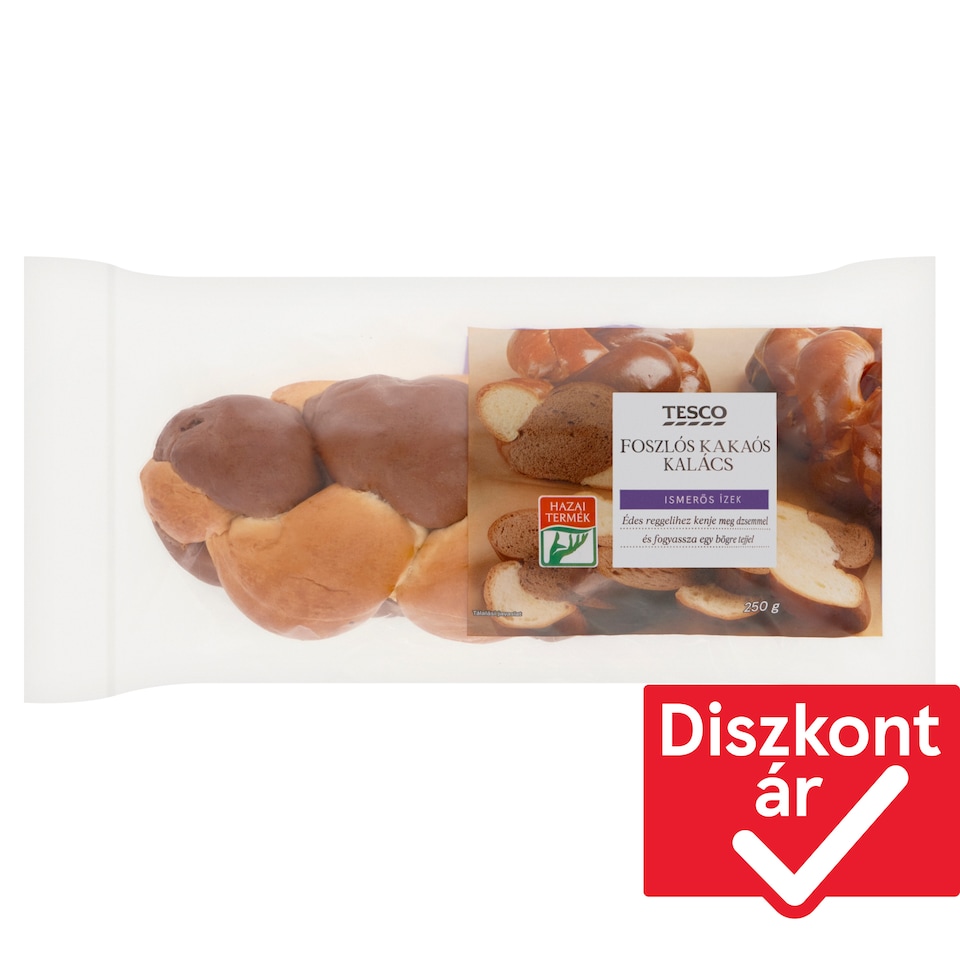 Tesco foszlós kakaós kalács 250 g