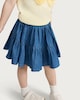 image 2 of F&F Girls Pure Cotton Tiered Skirt in Blue
