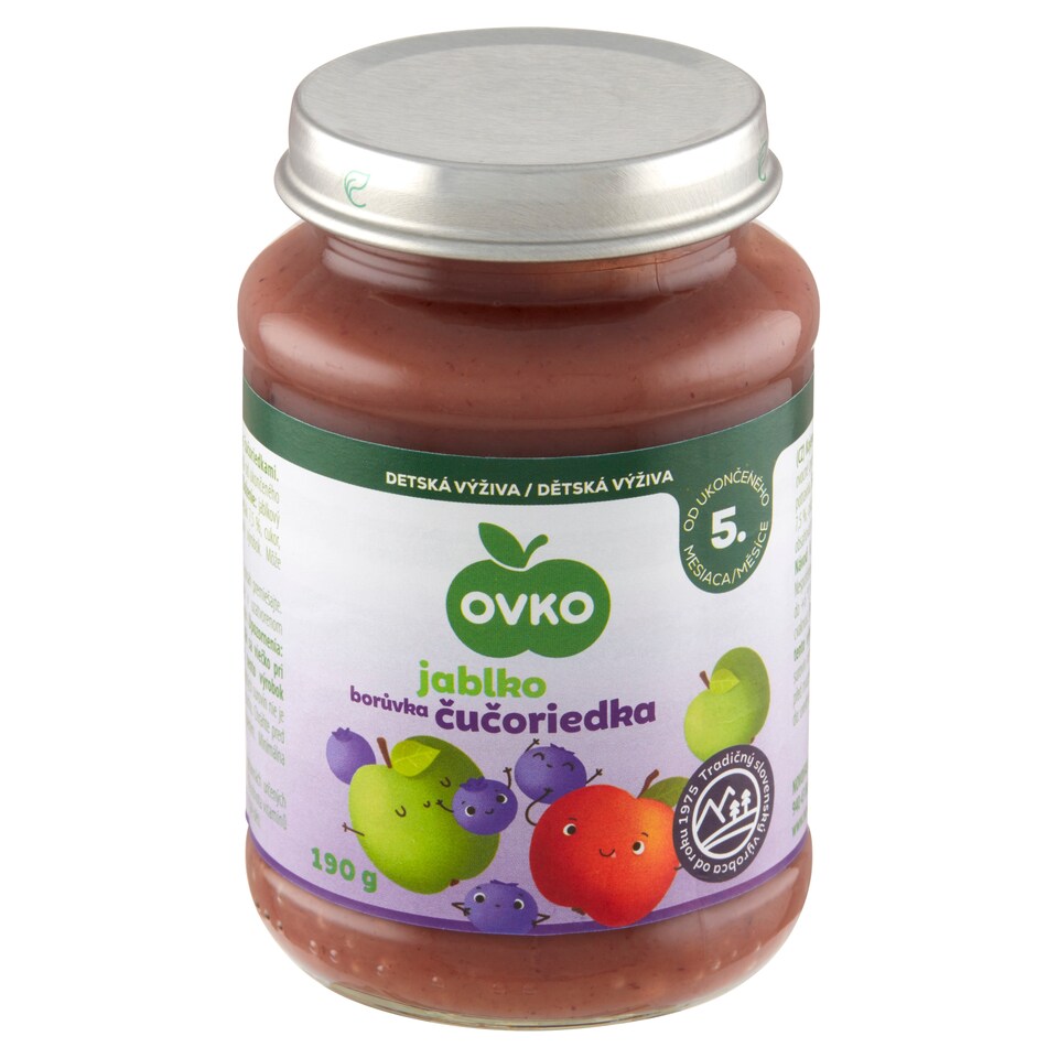 obrázok 1 z OVKO Dojčenská výživa jablko čučoriedka 190 g