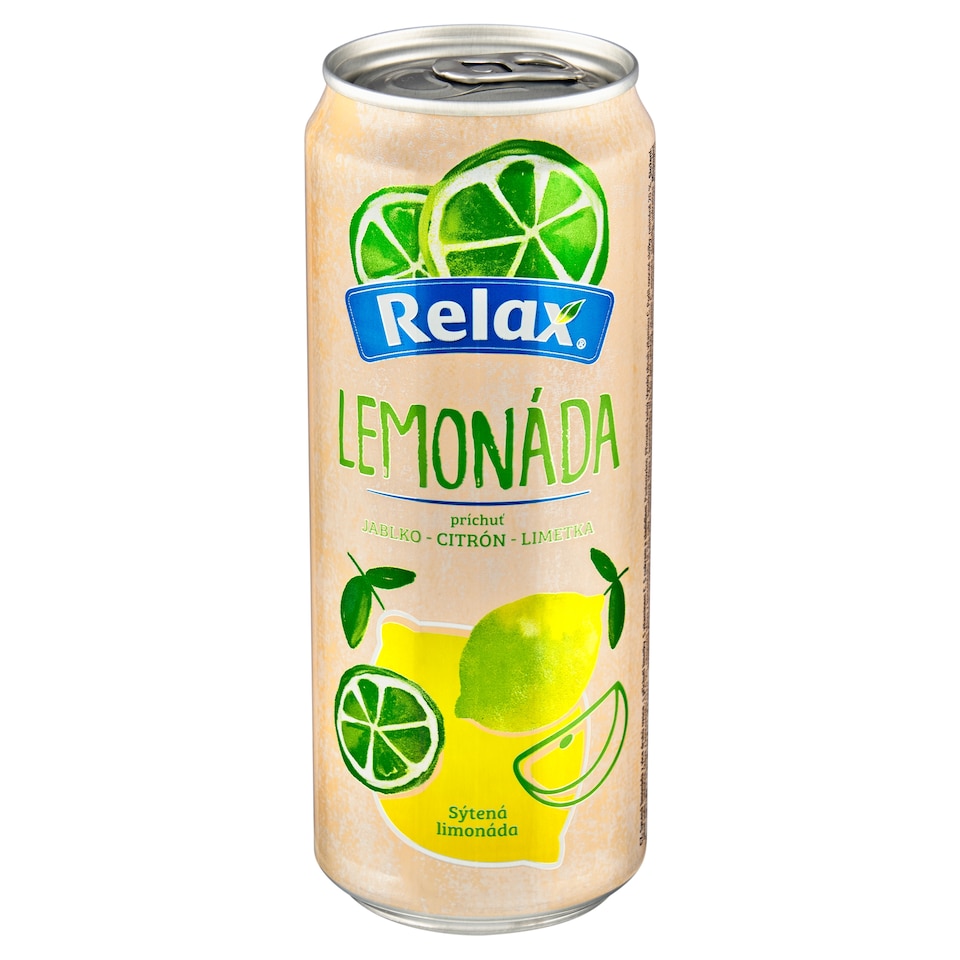 obrázok 1 z Relax Lemonáda sýtená limonáda príchuť jablko, citrón, limetka 330 ml