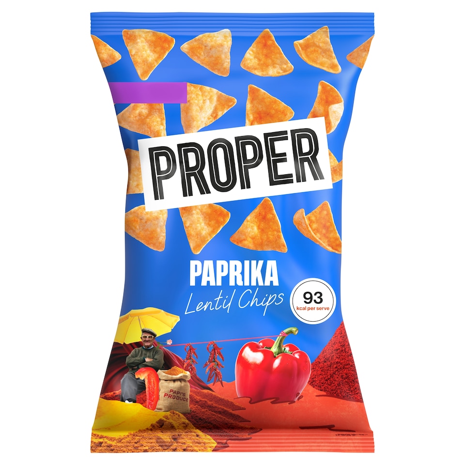 PROPER Paprika Lentil Chips 85g