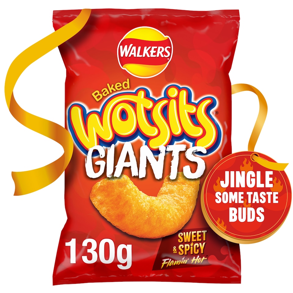 image 1 of Walkers Wotsits Giants Flamin' Hot Sharing Bag Crisps 130g