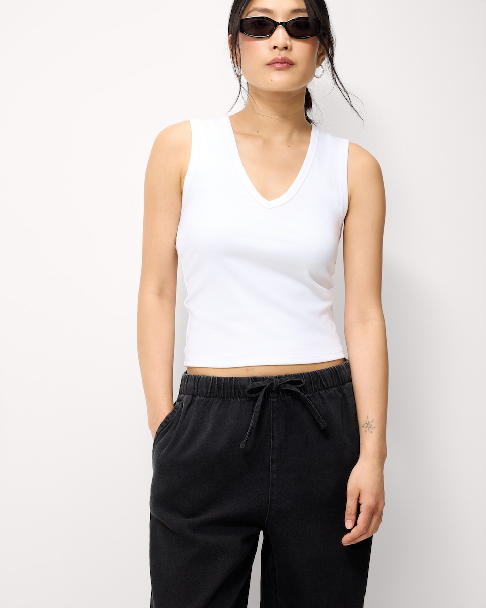 image 1 of F&F Drawstring Wide Leg Trousers in Black