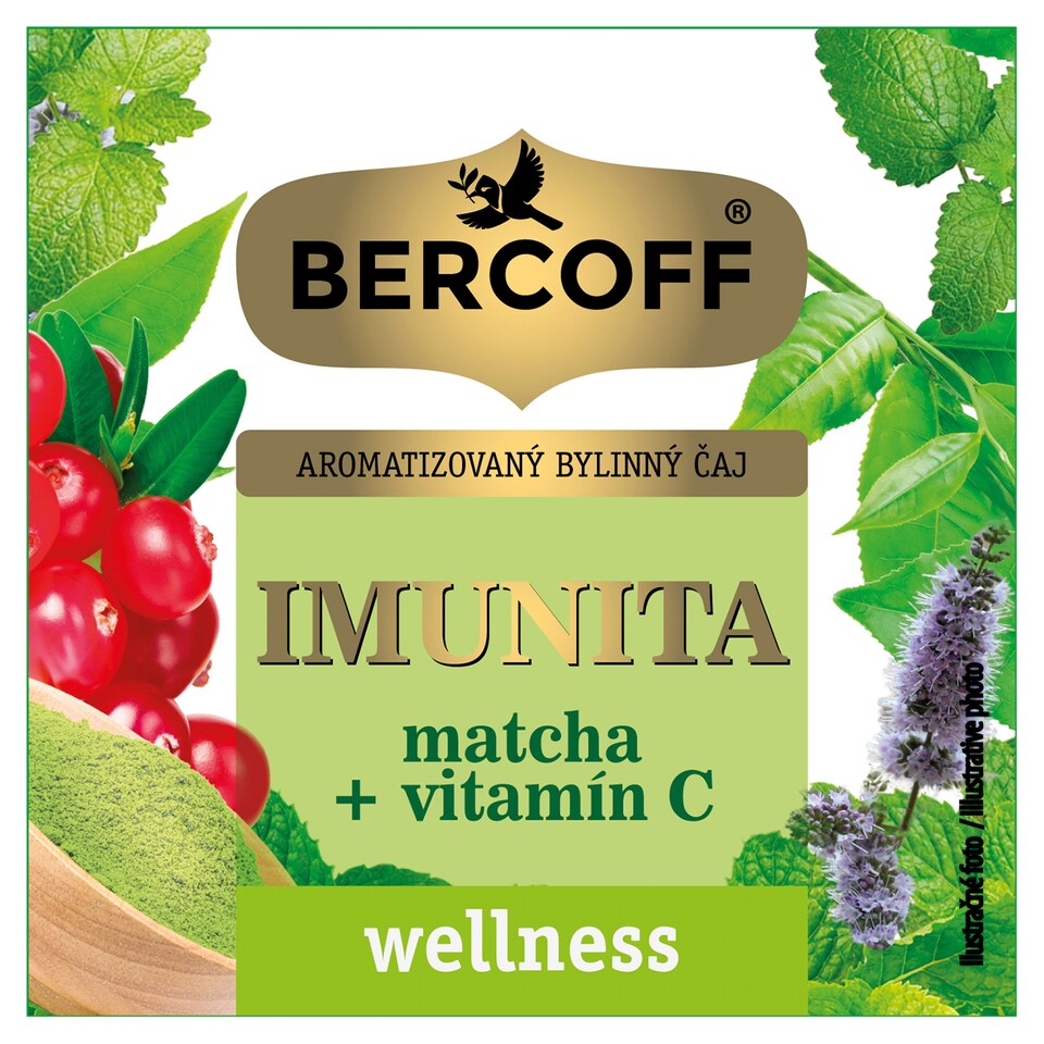 Bercoff Wellness Imunita matcha + vitamín C aromatizovaný bylinný čaj 10 x 1,5 g (15 g)