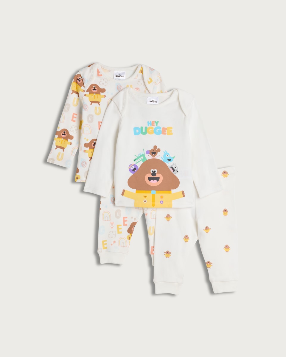 image 1 of Hey Duggee 2-Pack Pure Cotton Pyjama Sets in White