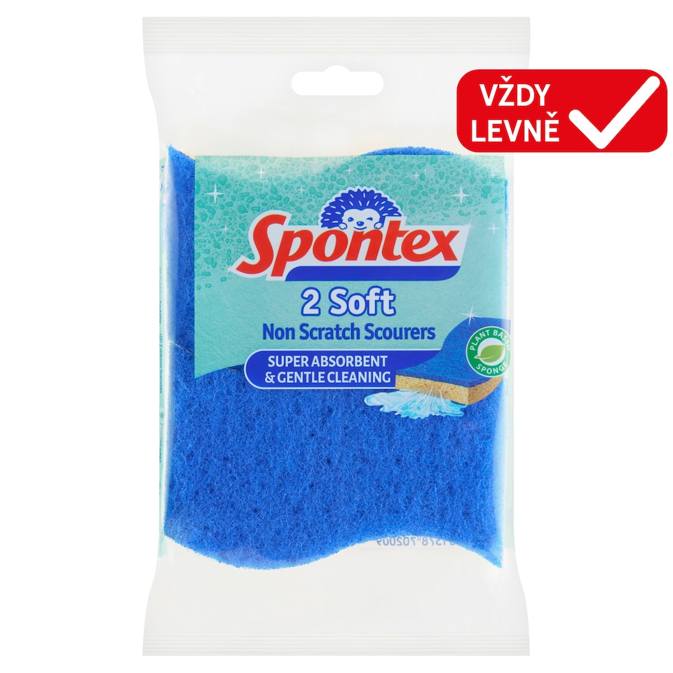 Obrázek 1 pro produkt Spontex Soft viskózní houbičky na nádobí 2 ks