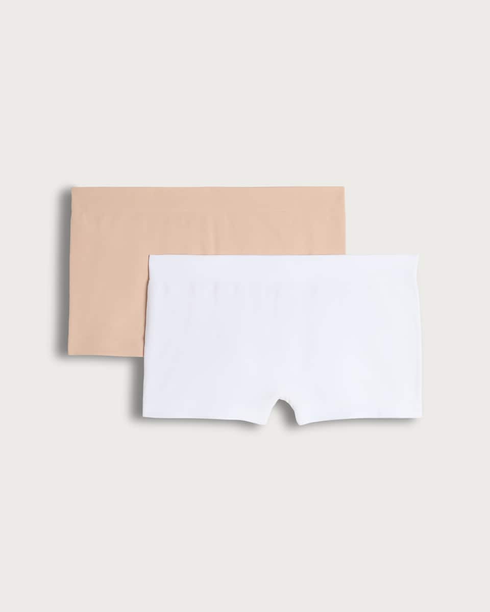 image 1 of F&F 2-Pack Seamless Boyshorts  in Nude