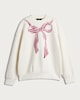image 4 of F&F Merry & Bright Bow Sweatshirt in Cream