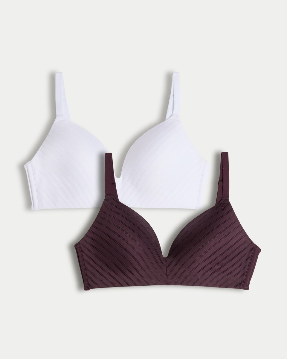 F&F 2-Pack Non Wired Striped Padded Bras in Multi